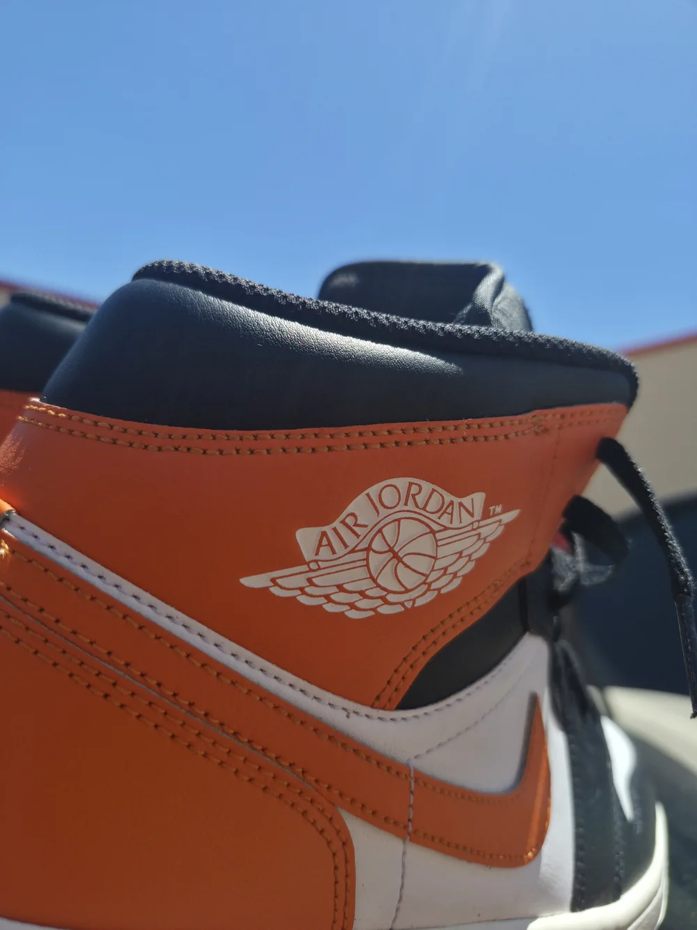 Nike Air Jordan 1 Mid Men’s Shoes - Black/White/Orange